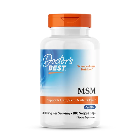 Doctor's Best MSM with OptiMSM, 3000 mg Per Serving, 180 Veggie Caps