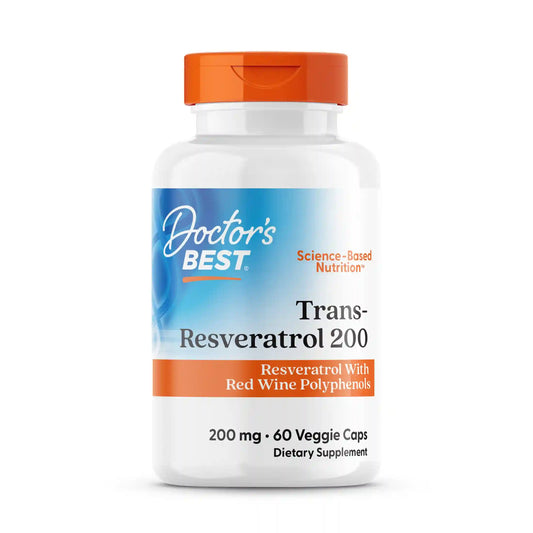 Doctor's Best Trans-Resveratrol 200  with Resvinol, 200 mg, 60 Veggie Caps